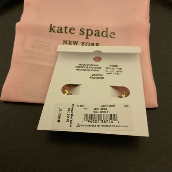 NWT: Kate Spade Gold and Crystal Hoop Earrings, SOOO versatile and polished ♥️ - Picture 2 of 4